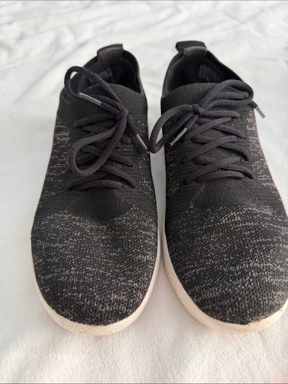 Fitflop Black Knit Slip-On Sneakers with Cream Sole